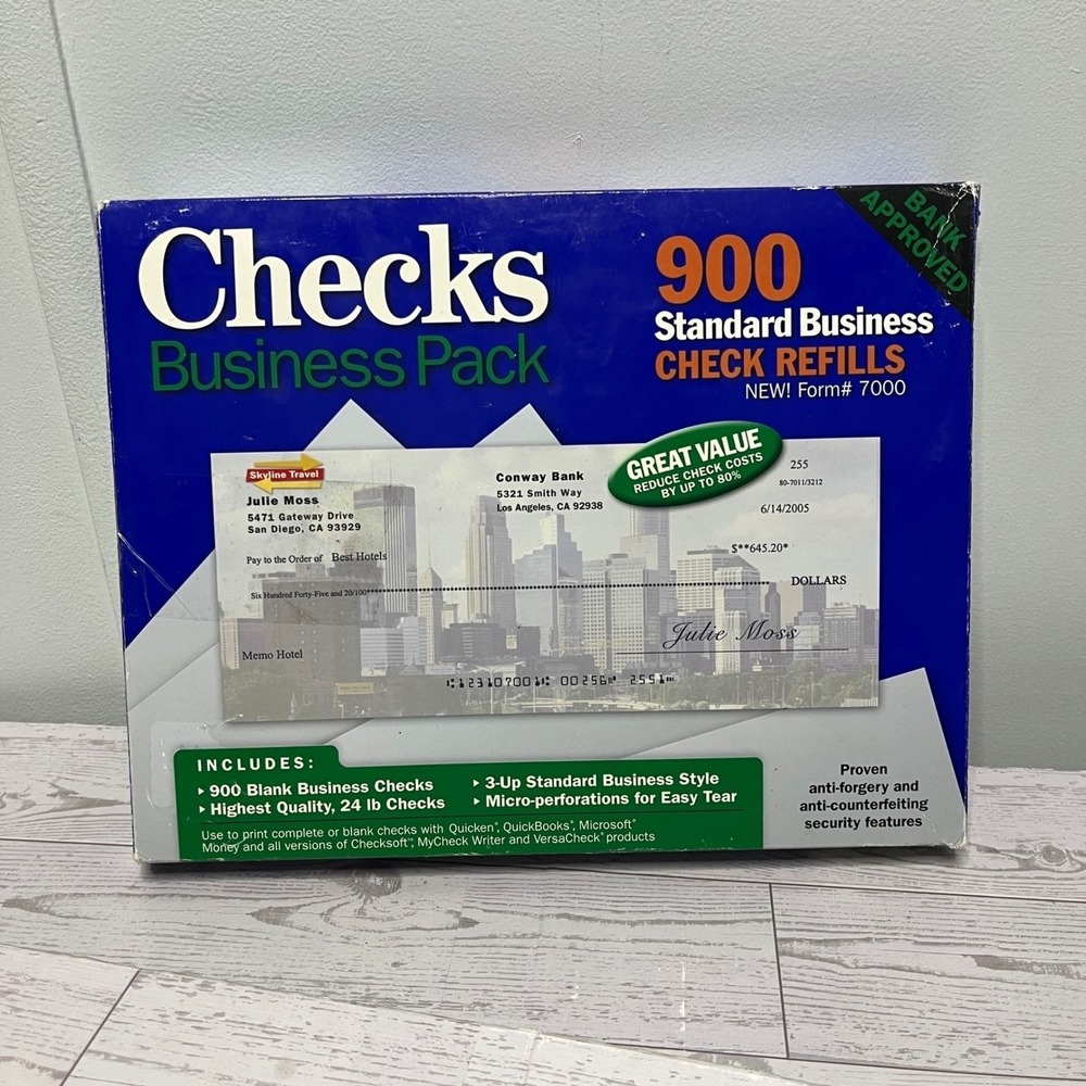 Checks Business Pack 900 Standard Business Check Refills New open box